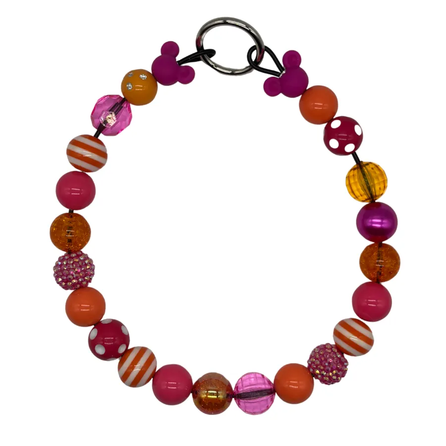 Colorful beaded bracelet with various designs.