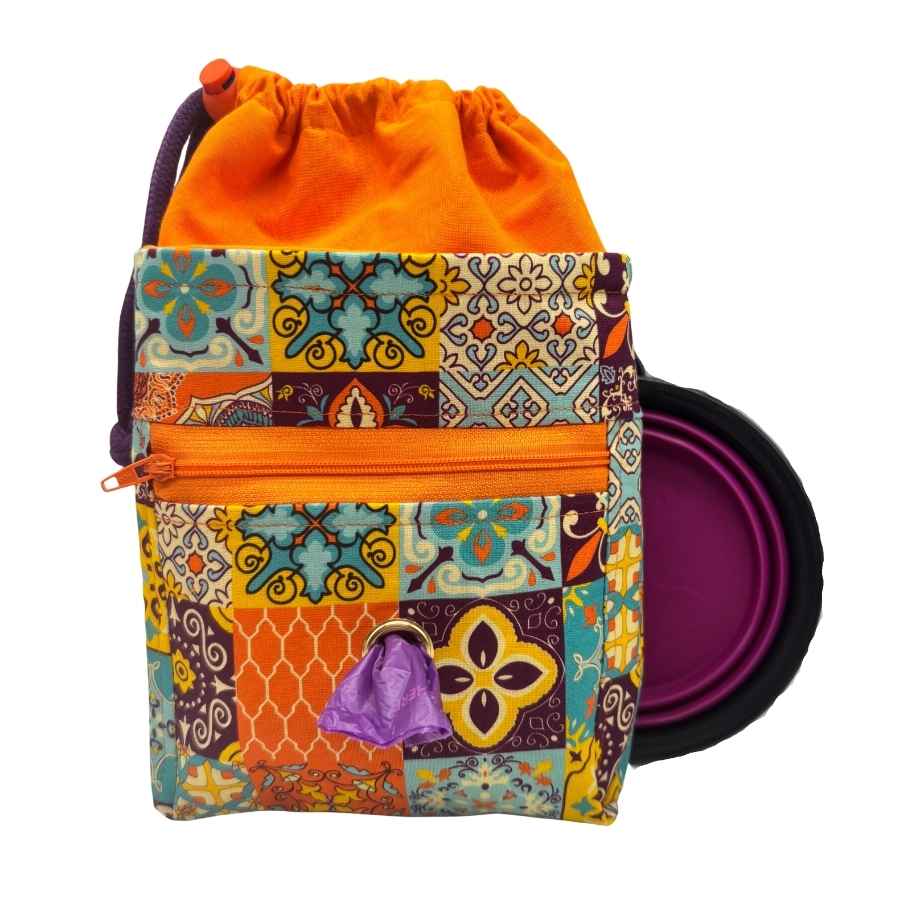 paisley patchwork doggy training bag
