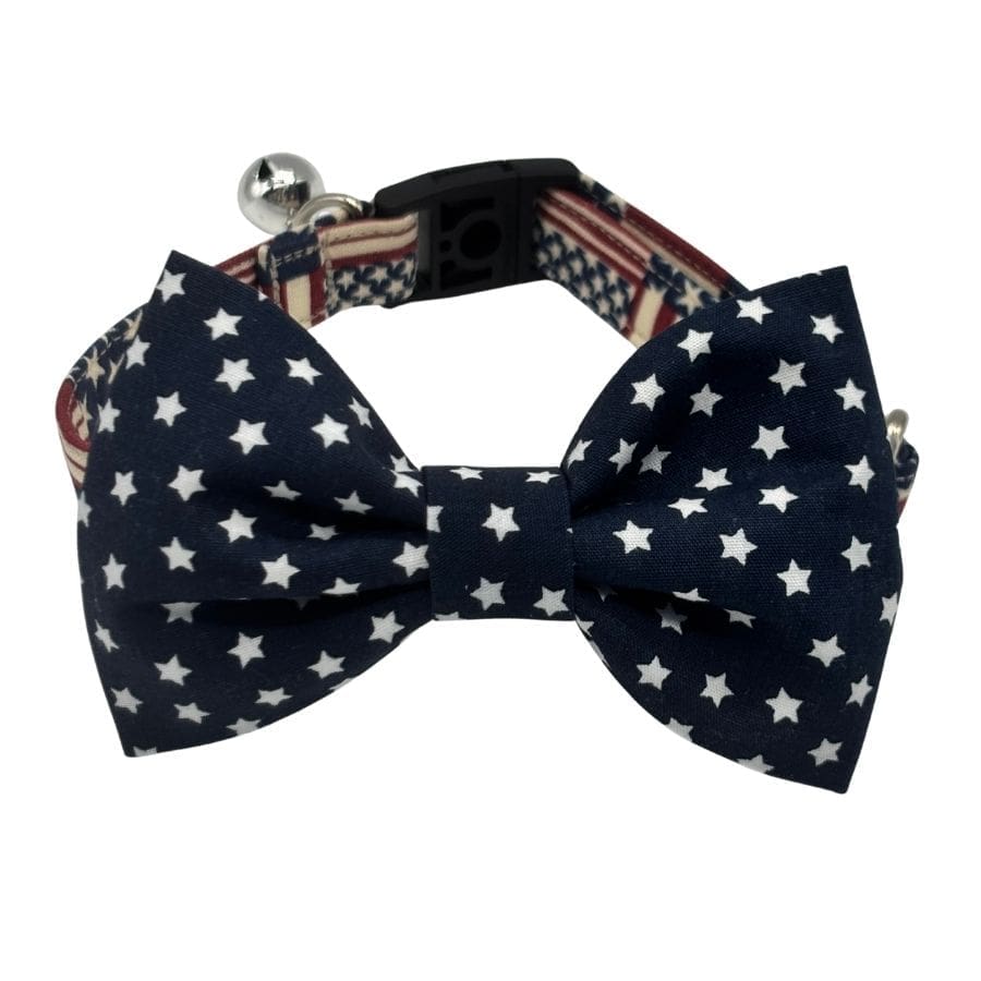 patriot patchwork bowtie collar for dogs and cats