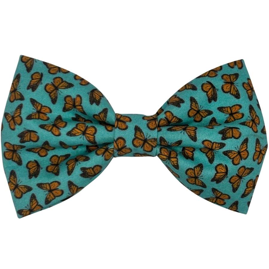 Teal Monarch Flutter Bowtie for Pets