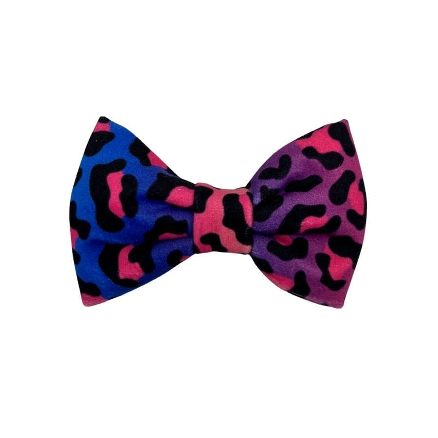 retro leopard pet bowtie