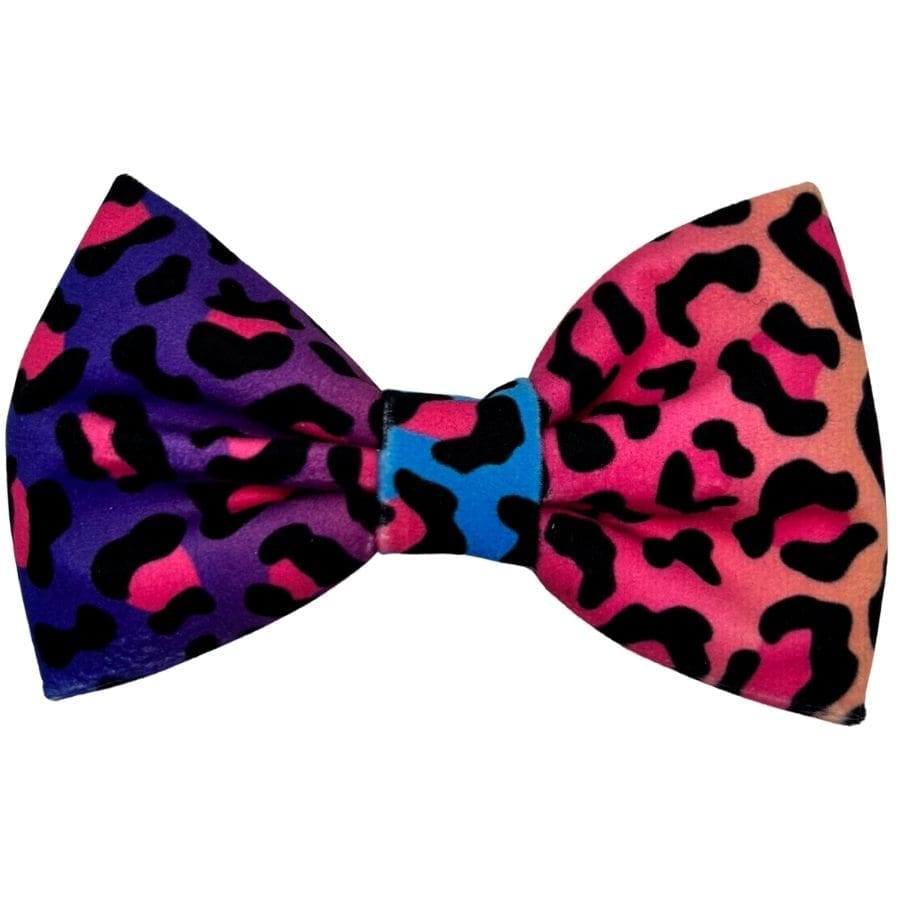 retro leopard pet bowtie