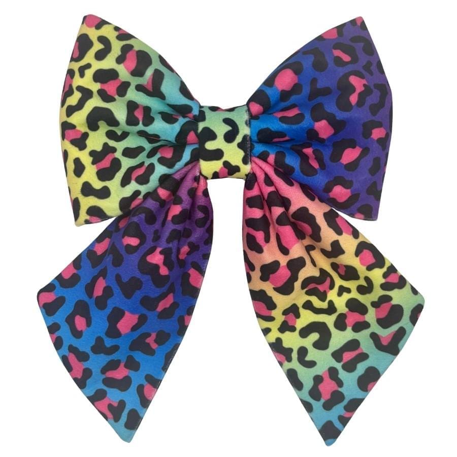 retro leopard pet bowtie