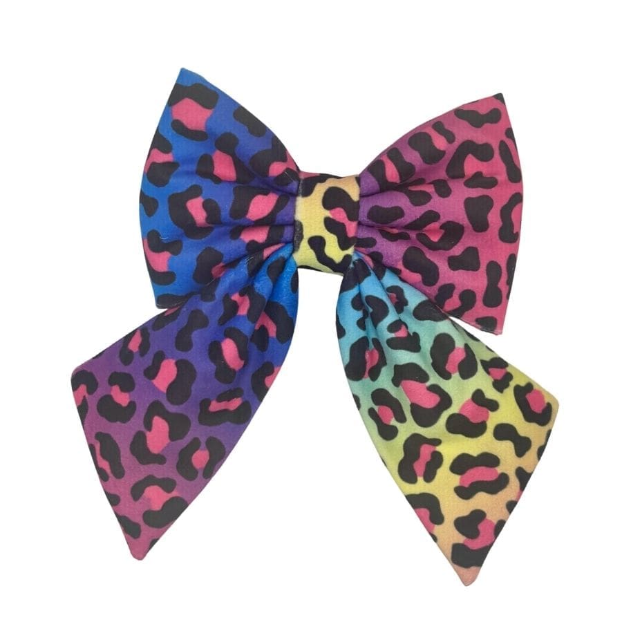 retro leopard pet bowtie